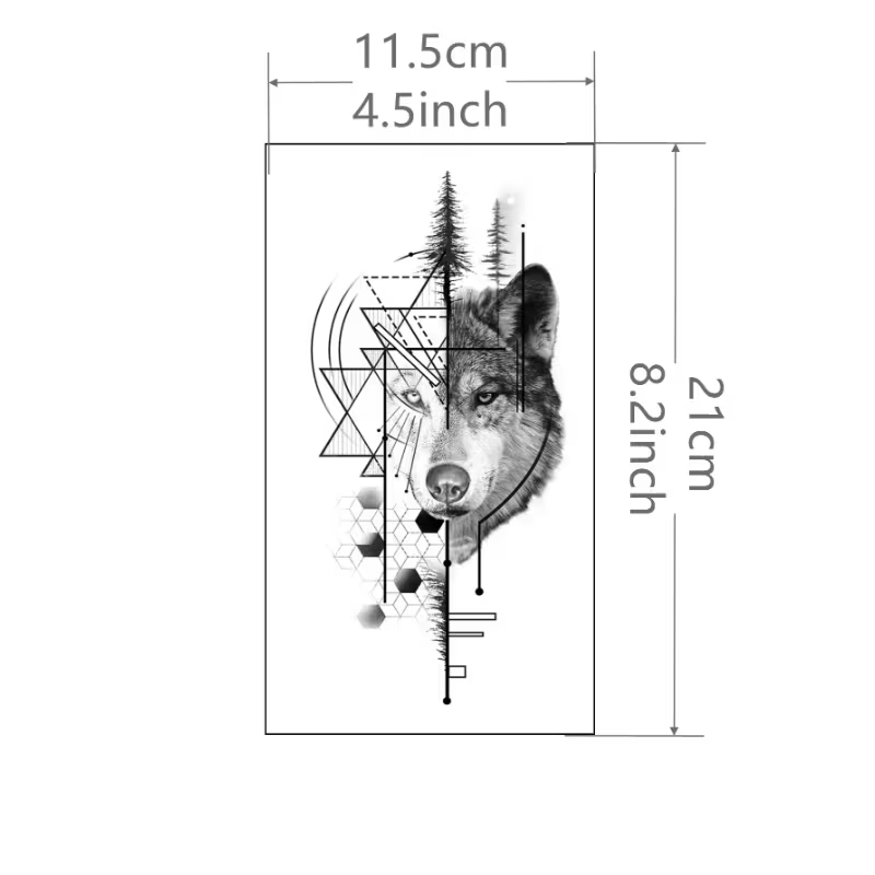 TATUAJE LOBO GEOMETRICO.