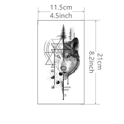 TATUAJE LOBO GEOMETRICO.