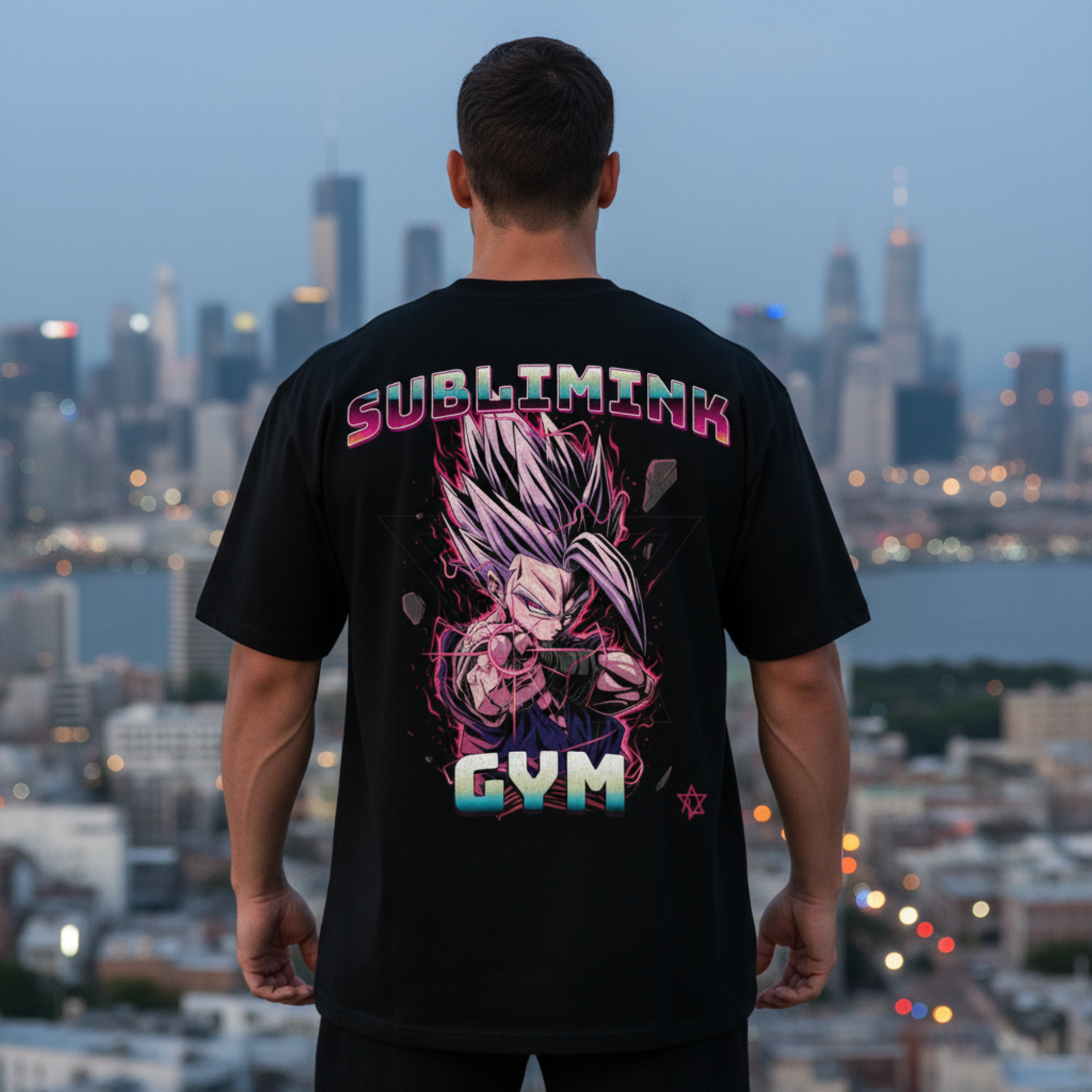 POLERA GYM OVERSIZE · GOHAN BEAST SUBLIMINK · DBZ