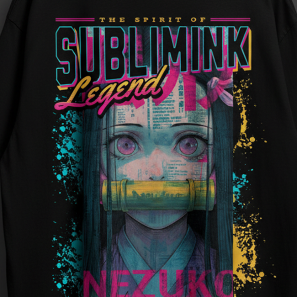 POLERA GYM OVERSIZE · NEZUKO SUBLIMINK · DEMON SLAYER