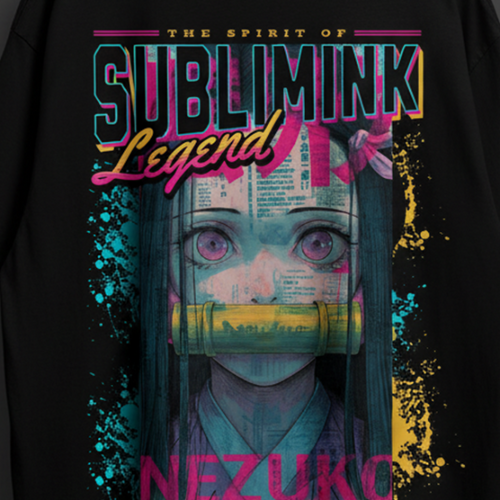 POLERA GYM OVERSIZE · NEZUKO SUBLIMINK · DEMON SLAYER