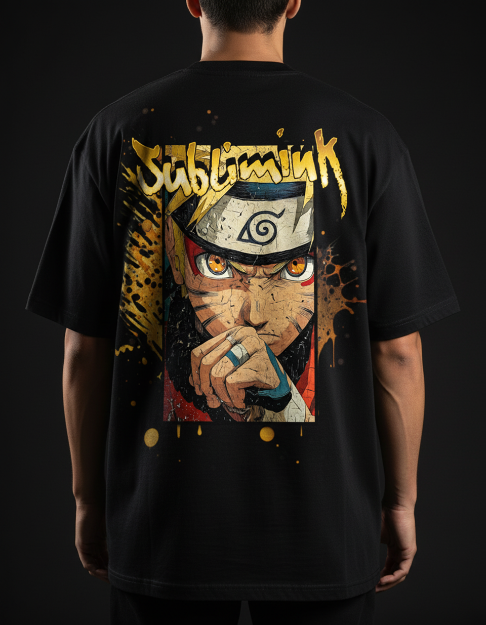 POLERA GYM OVERSIZE · NARUTO SUBLIMINK ·