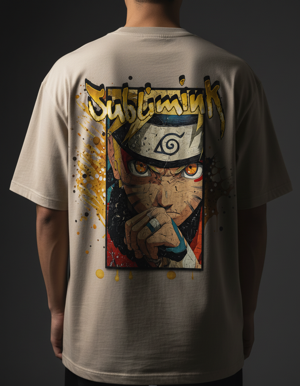 POLERA GYM OVERSIZE · NARUTO SUBLIMINK ·