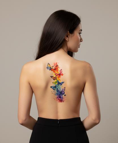 TATUAJE TEMPORAL MARIPOSAS DE COLOR