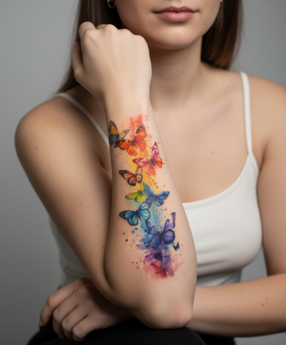 TATUAJE TEMPORAL MARIPOSAS DE COLOR