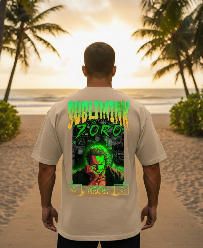 POLERA GYM OVERSIZE · ZORO SUBLIMINK · ONEPIECE