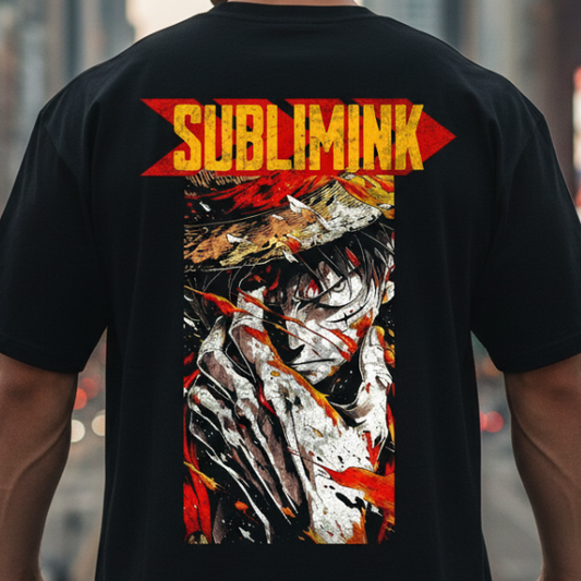 POLERA GYM OVERSIZE · LUFFY SUBLIMINK · ONE PIECE